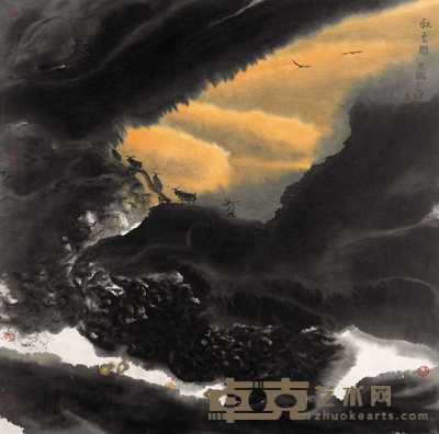 贾又福 2004年作 秋云图 镜心 68×67.5cm